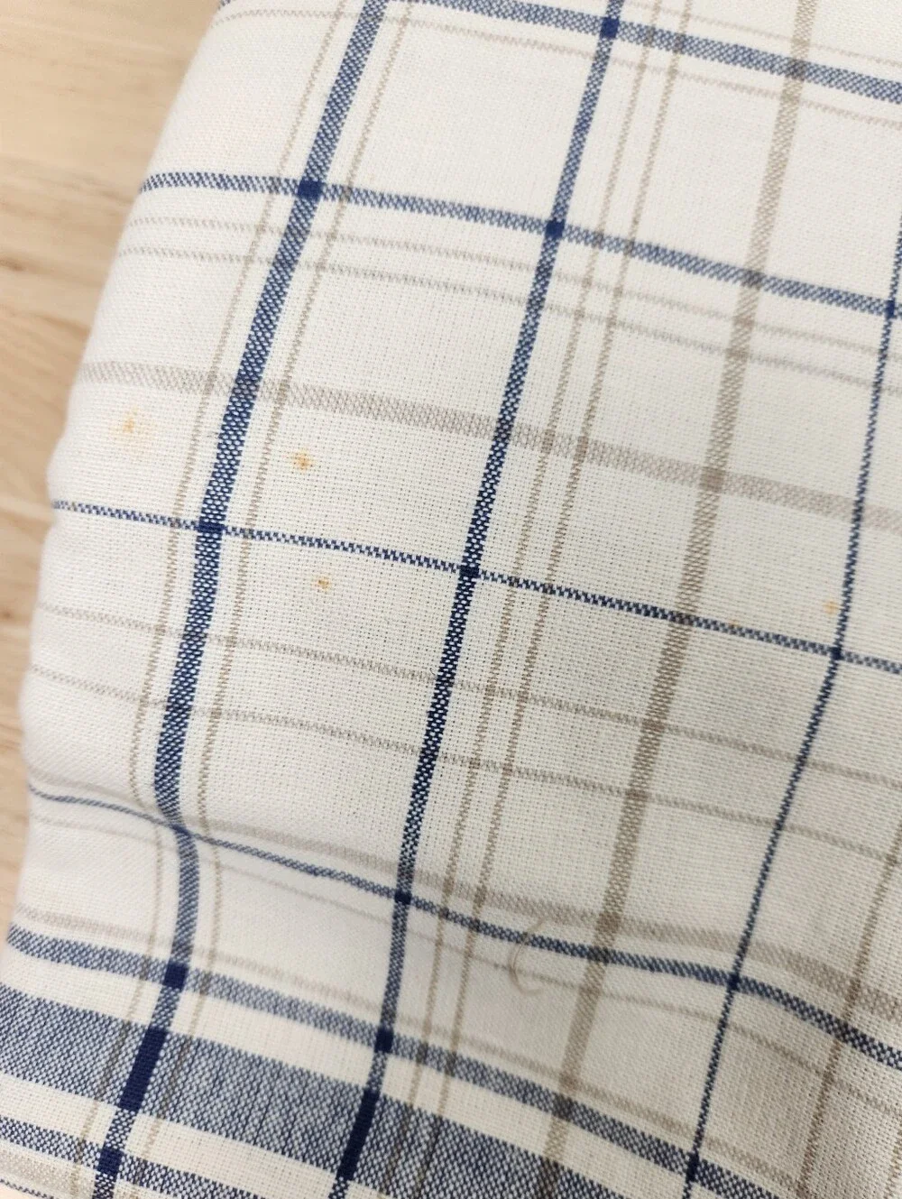 Pottery Barn Plaid King Duvet Linen Blend Floral NOS Cottage French Country Flaw